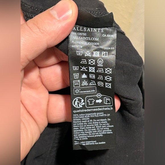 All Saints Florence Cargo Jogger Pants Washed Black , size 12 - Picture 15 of 15